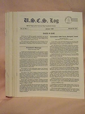 Seller image for U.S.C.S. LOG; DEDICAATED TO THE COLLECTION AND STUDY OF NAVAL AND MARITIME POSTAL HISTORY; VOLUME 57, NOS. 1-3, 5-9, & 12, 1990, WHOLE NOS 674-676, 678-682, & 685 for sale by Robert Gavora, Fine & Rare Books, ABAA