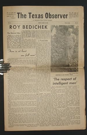 "Roy Bedichek" in the Texas Observer, Vol. 51, No. 12 (June 27, 1951)