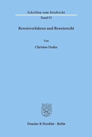 Imagen del vendedor de Beweisverfahren und Beweisrecht. a la venta por BuchWeltWeit Ludwig Meier e.K.