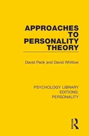 Seller image for Approaches to Personality Theory for sale by GreatBookPricesUK