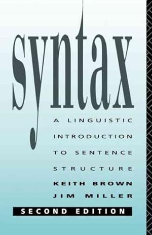 Bild des Verkufers fr Syntax : A Linguistic Introduction to Sentence Structure zum Verkauf von GreatBookPricesUK