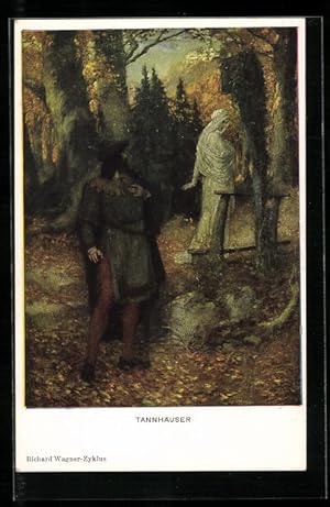 Bild des Verkufers fr Knstler-Ansichtskarte Tannhuser, Szene, Richard Wagner-Zyklus zum Verkauf von Bartko-Reher