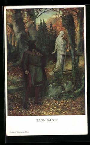 Bild des Verkufers fr Knstler-Ansichtskarte Tannhuser, Szene, Richard Wagner-Zyklus zum Verkauf von Bartko-Reher