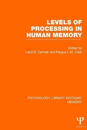Imagen del vendedor de Levels of Processing in Human Memory a la venta por GreatBookPricesUK