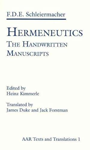 Seller image for Hermeneutics : The Handwritten Manuscripts for sale by GreatBookPricesUK