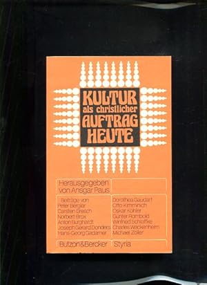 Seller image for Kultur als christlicher Auftrag heute Jahrgang 1980 for sale by Antiquariat Buchkauz