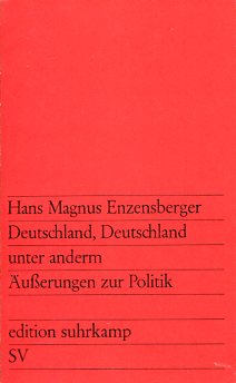 Bild des Verkufers fr Deutschland, Deutschland unter anderm. uerungen zur Politik. Edition Suhrkamp 203. zum Verkauf von Antiquariat Buchkauz
