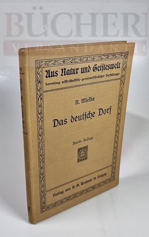 Seller image for Das deutsche Dorf. Aus Natur und Geisteswelt. Sammlung wissenschaftlich = gemeinverstndlicher Darstellungen. for sale by Bcherberg Antiquariat