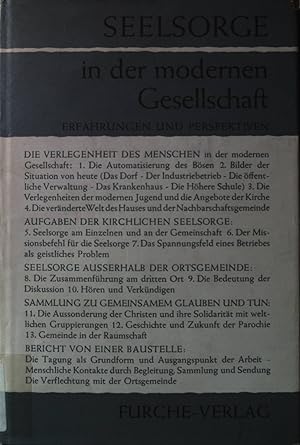 Bild des Verkufers fr Seelsorge der Modernen Gesellschaft. zum Verkauf von books4less (Versandantiquariat Petra Gros GmbH & Co. KG)