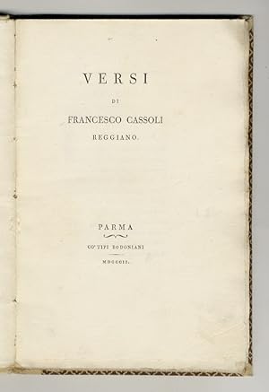 Versi di Francesco Cassoli reggiano.