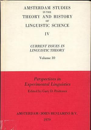 Bild des Verkufers fr Perspectives in Experimental Linguistic Current Issues in Linguistig Theory, Volume 10 zum Verkauf von avelibro OHG