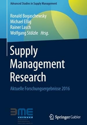 Immagine del venditore per Supply Management Research: Aktuelle Forschungsergebnisse 2016 (Advanced Studies in Supply Management) (German Edition) [Paperback ] venduto da booksXpress