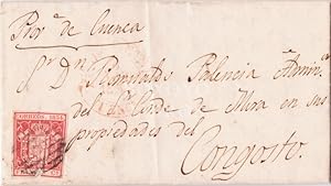Carta circulada, abril, 1854, con sello de 6 cs. carmín