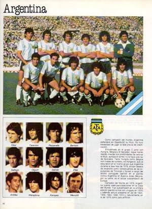 Immagine del venditore per LAMINA V25831: Copa del Mundo de Futbol Espaa 1982. Seleccion de Argentina venduto da EL BOLETIN