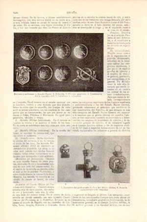 Imagen del vendedor de LAMINA V27637: Botones y emblemas militares de Espaa a la venta por EL BOLETIN