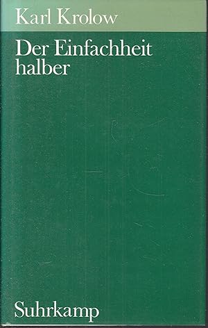 Seller image for Der Einfachheit halber. Gedichte. for sale by Graphem. Kunst- und Buchantiquariat