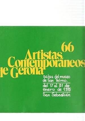 Imagen del vendedor de Salas del Museo San Telmo: 66 artistas contemporaneos de Gerona: Josep a la venta por El Boletin