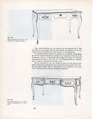 Imagen del vendedor de LAMINA V28386: Mesa escritorio estilo Luis XV a la venta por EL BOLETIN