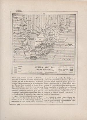 Immagine del venditore per LAMINA V27871: Mapa de Africa austral carta economica venduto da EL BOLETIN