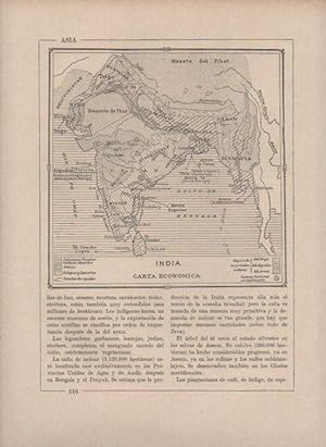 Immagine del venditore per LAMINA V27789: Mapa carta economica de India venduto da EL BOLETIN