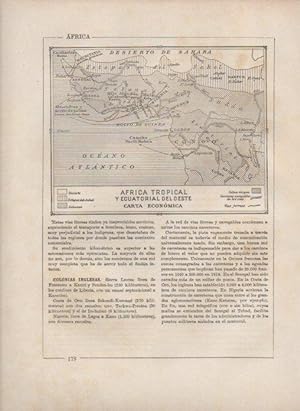 Immagine del venditore per LAMINA V27842: Mapa Africa tropical y Ecuatorial del oeste carta economica venduto da EL BOLETIN