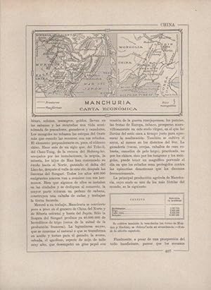 Immagine del venditore per LAMINA V27771: Mapa carta economica de Manchuria venduto da EL BOLETIN