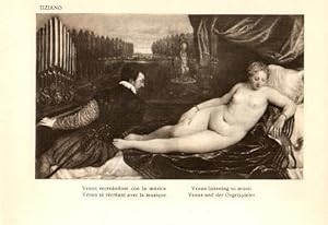 Bild des Verkufers fr LAMINA V28189: Venus recreandose con la musica por Tiziano zum Verkauf von EL BOLETIN