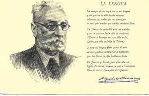 Image du vendeur pour POSTAL A2122: Poema La Lengua de Miguel de Unamuno mis en vente par EL BOLETIN