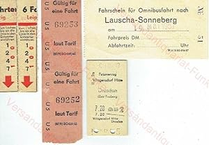 5 alte Fahrscheine Sachsen / Thüringen