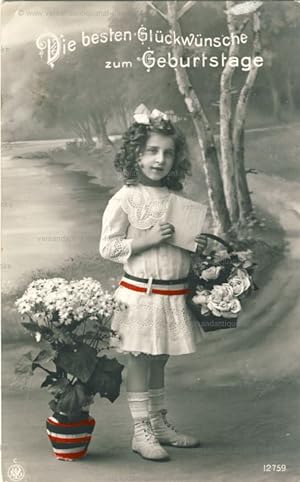 6 Glückwunschkarten zum Geburtstag 1914 bis 1934
