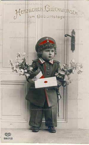 6 Glückwunschkarten zum Geburtstag 1916 bis 1919