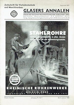 Glasers Annalen Zeitschrift für Verkehrstechnik und Maschinenbau