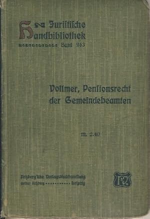 Imagen del vendedor de Pensionsrecht der schsischen Gemeindebeamten Handausgabe a la venta por Versandantiquariat Funke