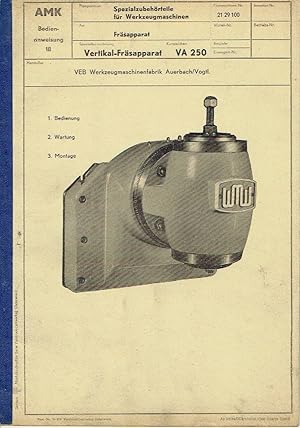 Vertikal-Fräsapparat VA 250 Bedienanleitung