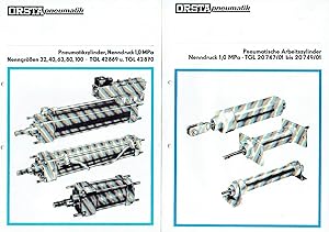 2 Prospekte für Pneumatikzylinder und Pneumatische Arbeitszylinder