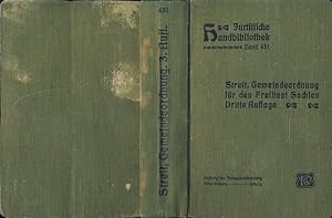 Gemeindeordnung für den Freistaat Sachsen vom 1. August 1923 in der Fassung der Bekanntmachung vo...