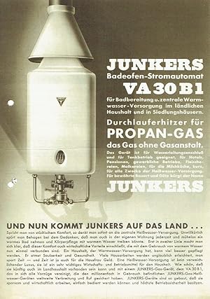 Junkers Badeofen-Stromautomat VA 30 B1 Propan-Gas-Durchlauferhitzer