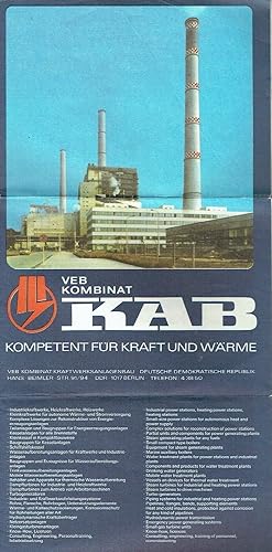 VEB Kombinat KAB - Kompetent für Kraft und Wärme Lösungen für Energieprobleme - Leistungen für En...