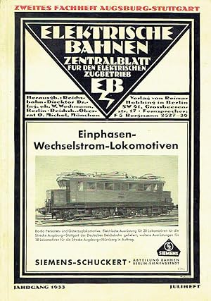 Elektrische Bahnen Zentralblatt für elektrischen Zugbetrieb und alle Arten von Triebfahrzeugen mi...