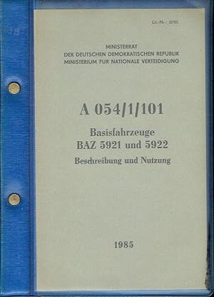 Bild des Verkufers fr A 054/1/101 Basisfahrzeuge BAZ 5921 und 5922 Beschreibung und Nutzung zum Verkauf von Versandantiquariat Funke