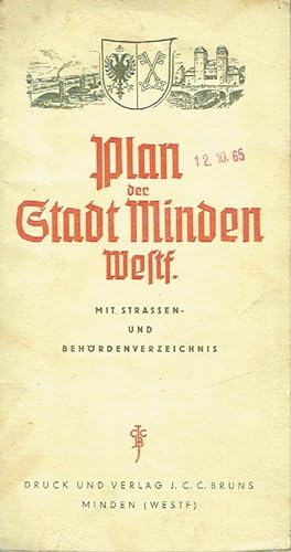 Plan der Stadt Minden Westf. mit Strassen- und Behördenverzeichnis