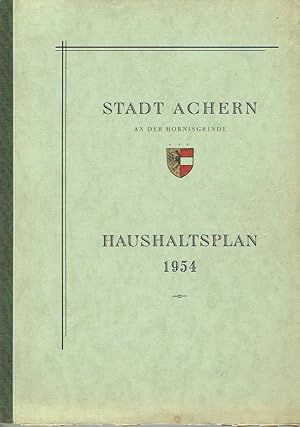 Haushaltsplan für das Rechnungsjahr 1954 (1. April 1954 bis 31. März 1955)