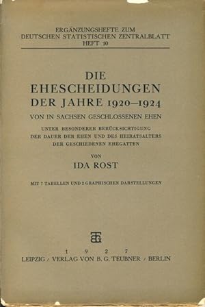 Die Ehescheidungen der Jahre 1920-1924 von in Sachsen geschlossenen Ehen Unter besonderer Berücks...
