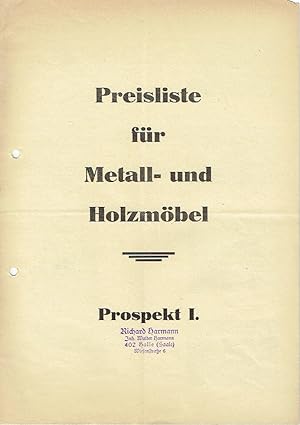 Preisliste für Metall- und Holzmöbel