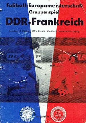 Bild des Verkufers fr Fussball-Europameisterschaft Gruppenspiel DDR-Frankreich 1975 zum Verkauf von Versandantiquariat Funke