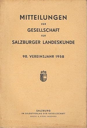 Imagen del vendedor de Mitteilungen der Gesellschaft fr Salzburger Landeskunde a la venta por Versandantiquariat Funke