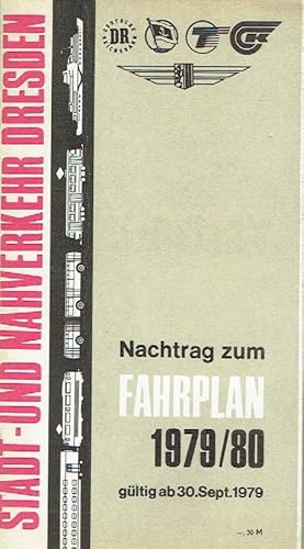 Stadt- und Nahverkehr Dresden: Nachtrag zum Fahrplan 1979/80