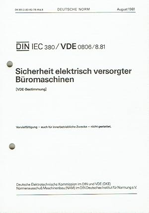 Sicherheit elektrisch versorgter Büromaschinen (VDE-Bestimmung)