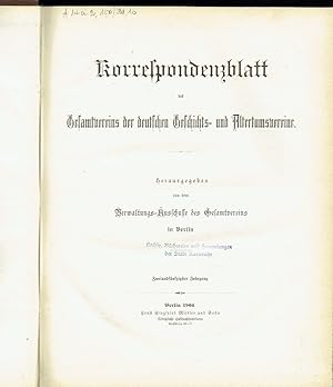 Bild des Verkufers fr Korrespondenzblatt des Gesamtvereins der deutschen Geschichts- und Altertumsvereine zum Verkauf von Versandantiquariat Funke