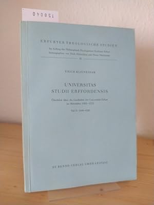 Universitas studii Erffordensis. Überblick über die Geschichte der Universität Erfurt im Mittelal...